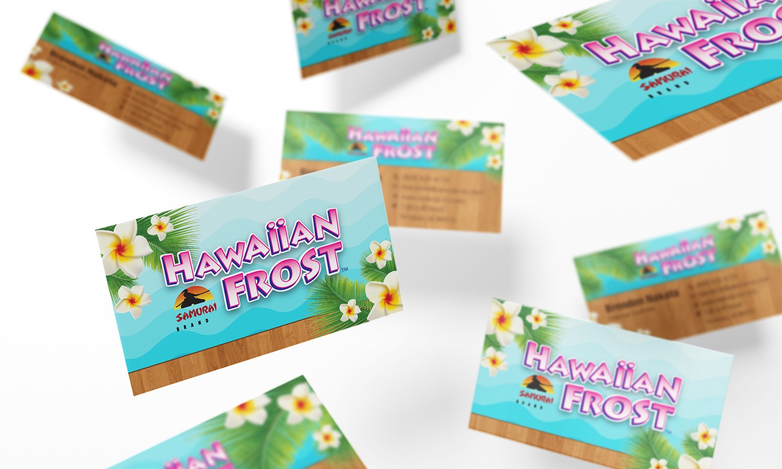 hawaiian dessert business cards mock up