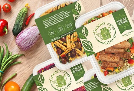 Gracie’s Greens artisan salad logo product mock up