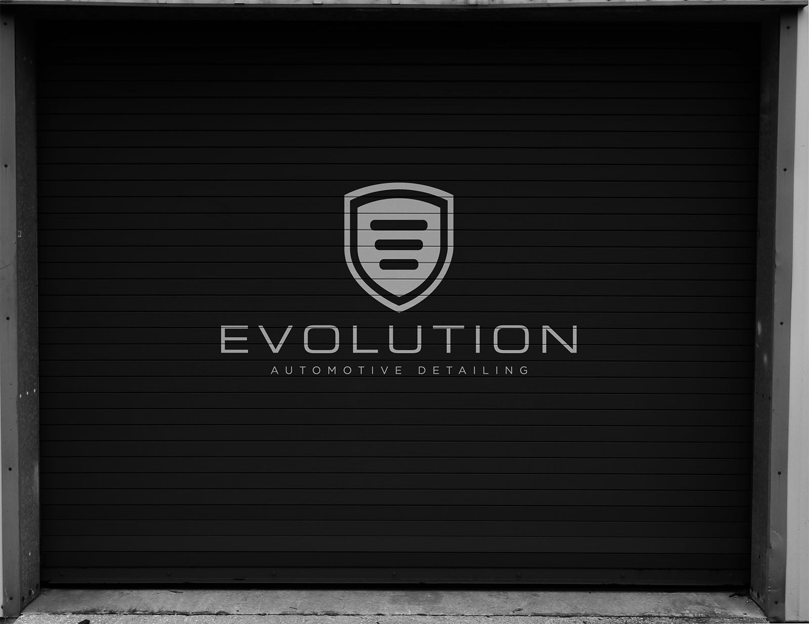 Evolution Logo on Garage Door