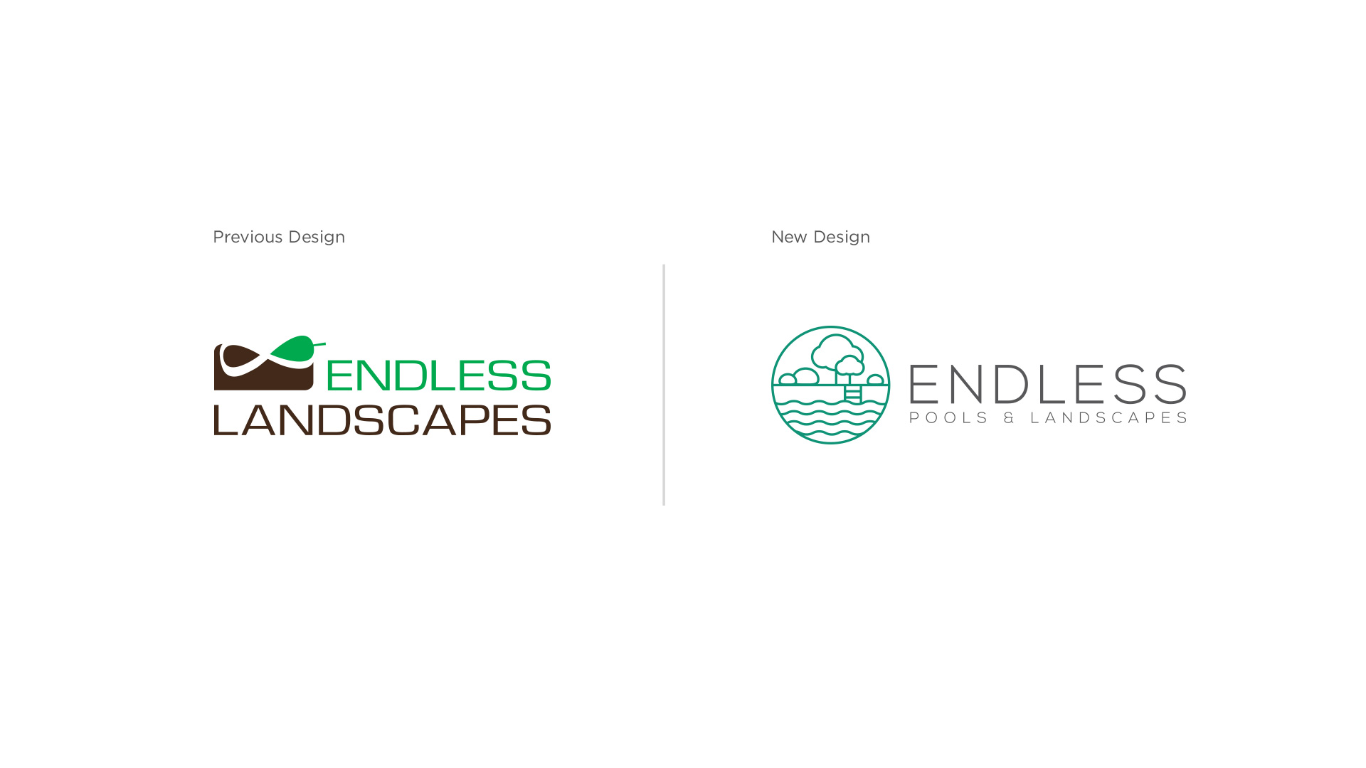 Old and New Pools and Landscape Logo Comparison